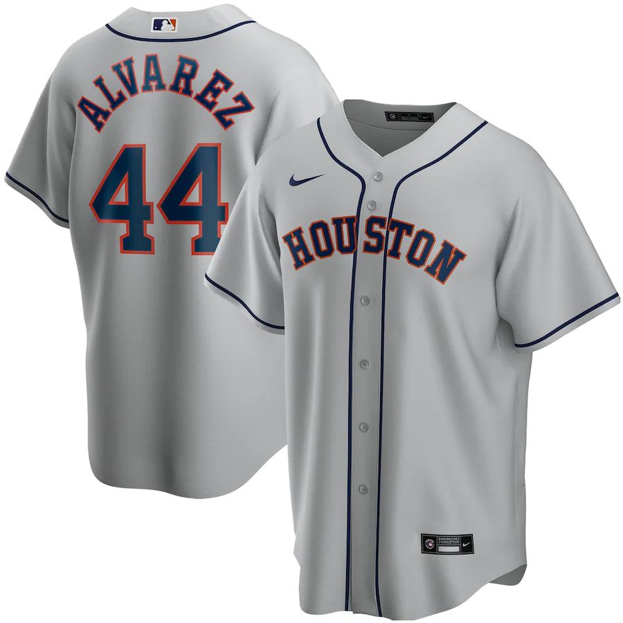 Mens Houston Astros #44 Yordan alvarez Nike Gray Road Replica Player MLB Jerseys->chicago white sox->MLB Jersey